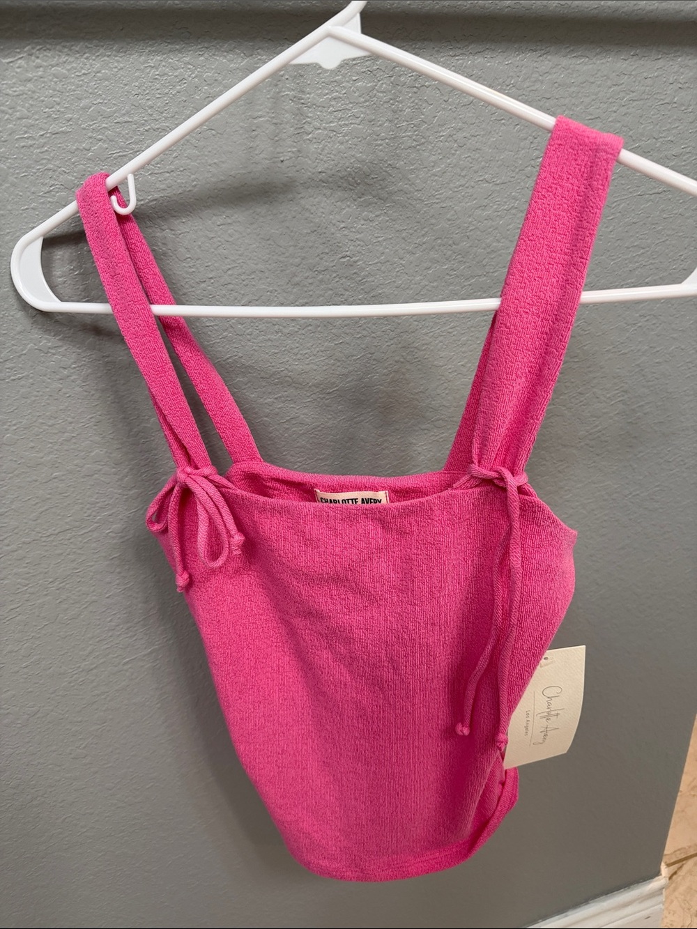 Charlotte Avery Women’s Small Pink Tank with Tie Straps